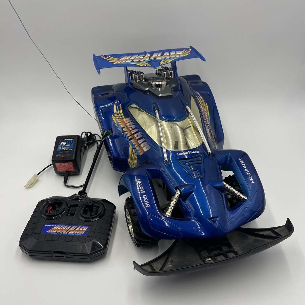 Vintage 1999 RADIOSHACK MEGAFLASH 9.6V Remote Control CAR Off Road Buggy Works